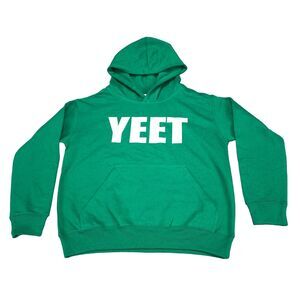 Live and Tell Yeet Hoodie Boys Medium Green Cotton Long Sleeve Hooded Outdoor